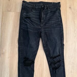 American Eagle Outfitters Black Distressed Skinny Jeans
